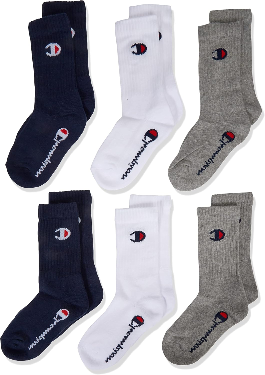 Thumbnail 6 de Champion Logo Socks 6 Pairs – Cotton Crew Length, Ribbed