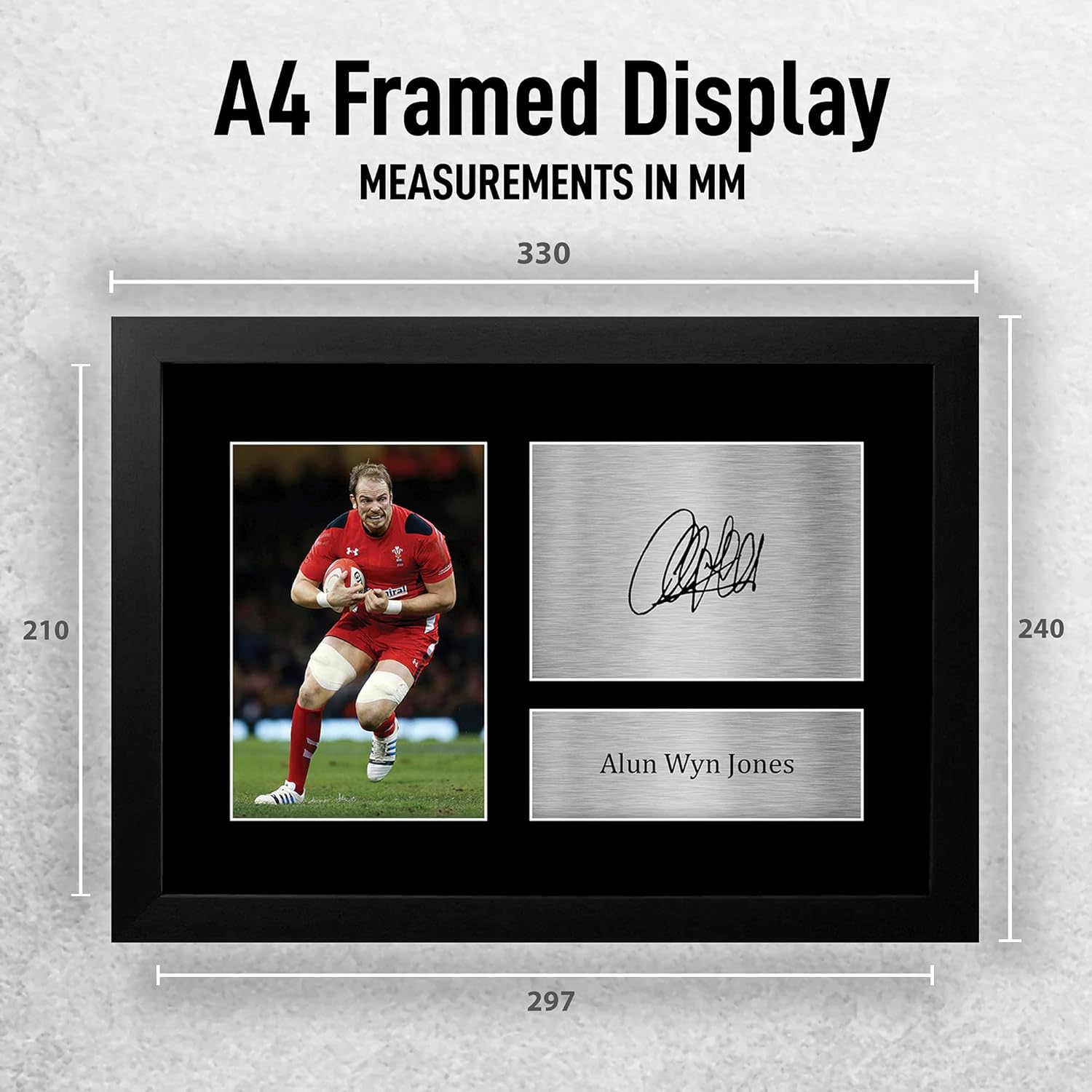 Thumbnail 1 de HWC Trading FR A4 Alun Wyn Jones Wales framed signed autograph picture (A4)