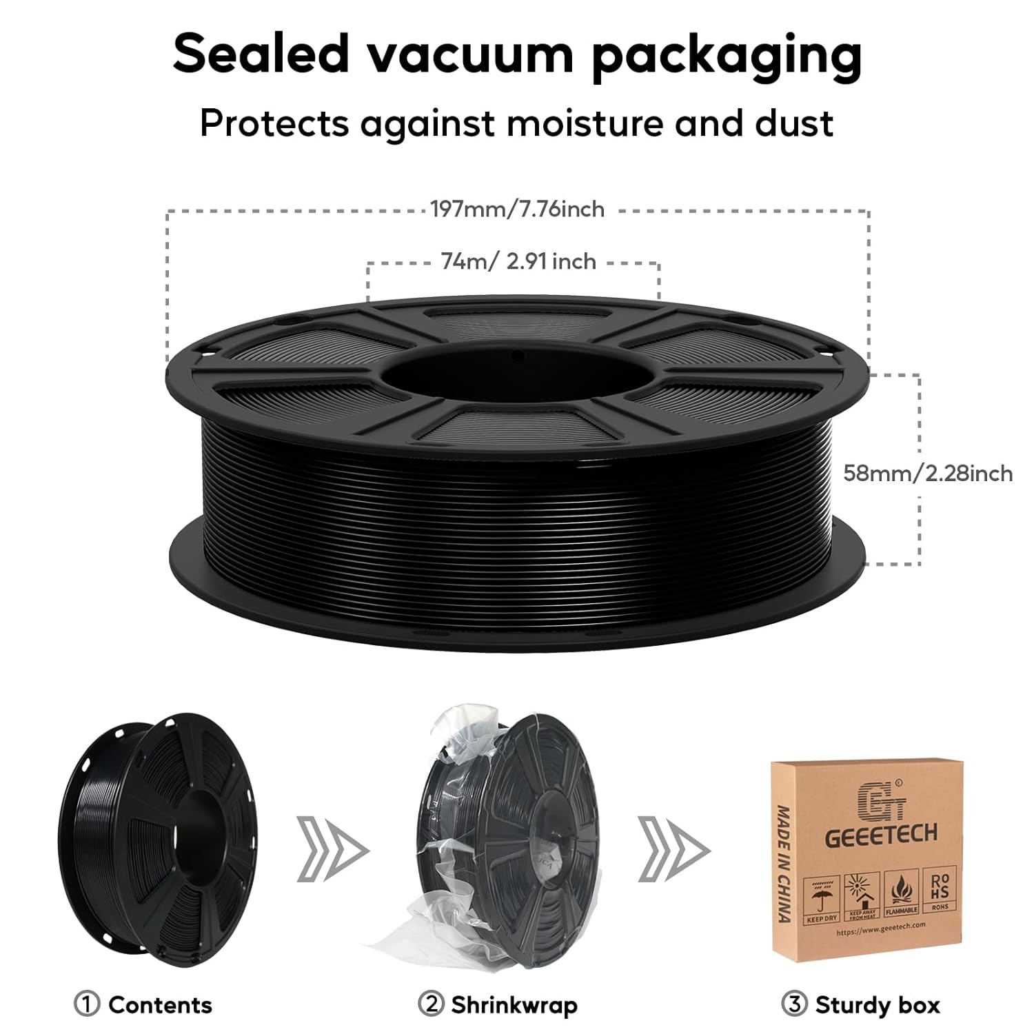 Thumbnail 4 de GEEETECH Upgrade PLA Filament 1,75 mm (Orange) – 1 kg Spule