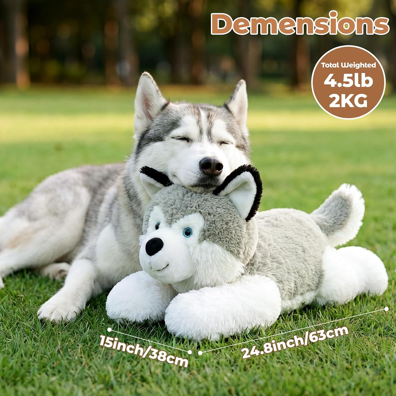 Thumbnail 4 de Bobbie & Laxi 25-Inch Weighted Husky Plush Toy