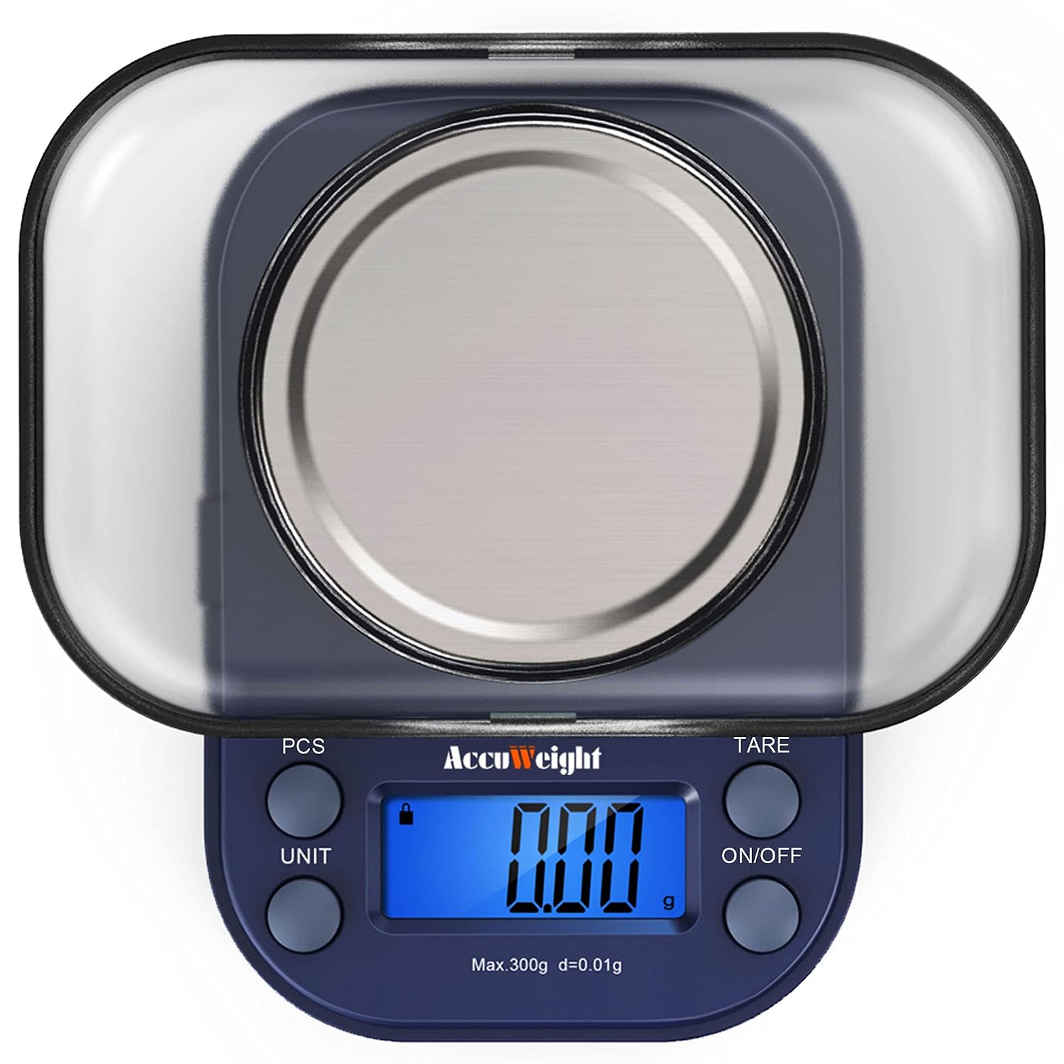 Detalle de ACCUWEIGHT 300/0,01 g Feinwaage mit Zählfunktion – Präzisions-Taschenwaage für Schmuck, Gewürze & mehr