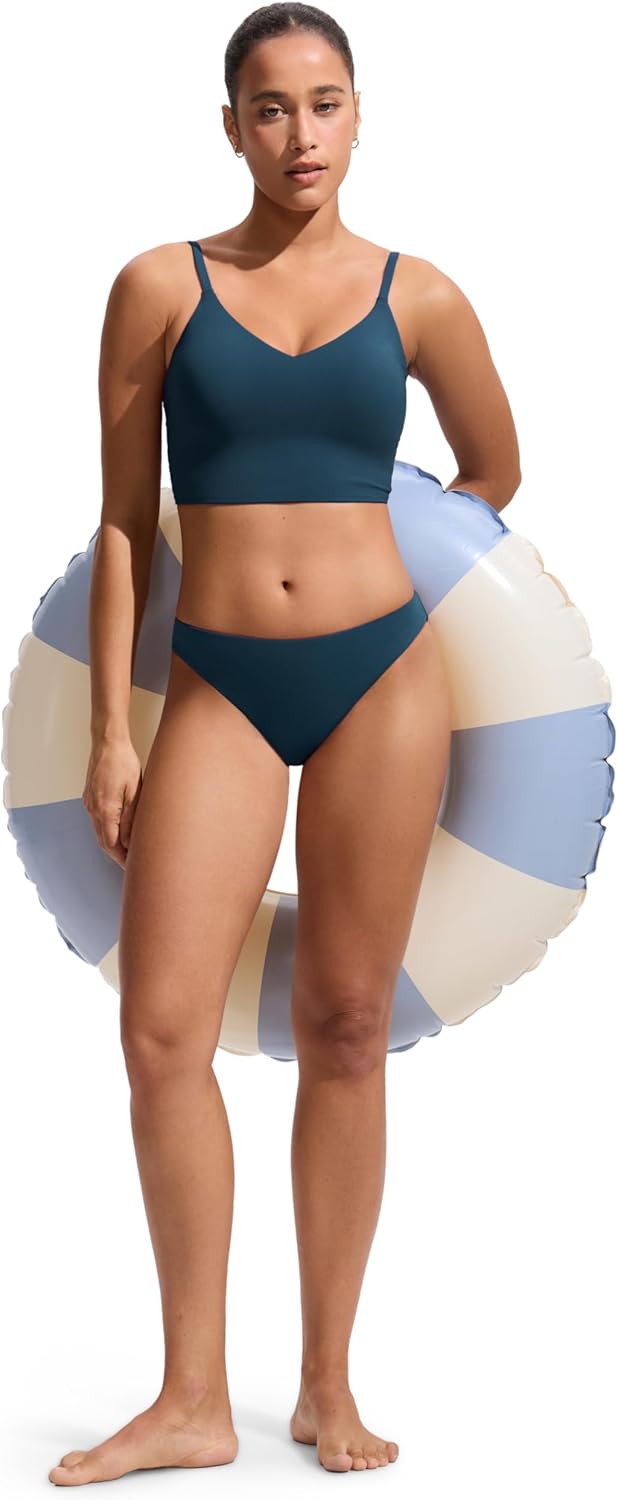 Detalle de CRZ YOGA Top Bikini da Donna con Spallini Regolabili e Scollo a V – Comfort e Versatilità per il Bagno
