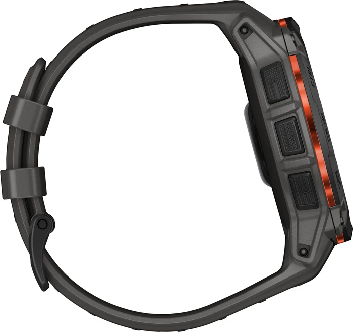 Detalle de Garmin Instinct 3 Solar Schwarz 50 mm – robuste Outdoor-Smartwatch mit Solaraufladung
