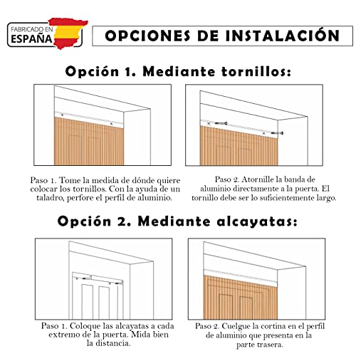Thumbnail 5 de HOME MERCURY Cortina Plana para Puerta exterior o interior de PVC, libre de insectos (210x90 cm, perfil marrón P18)