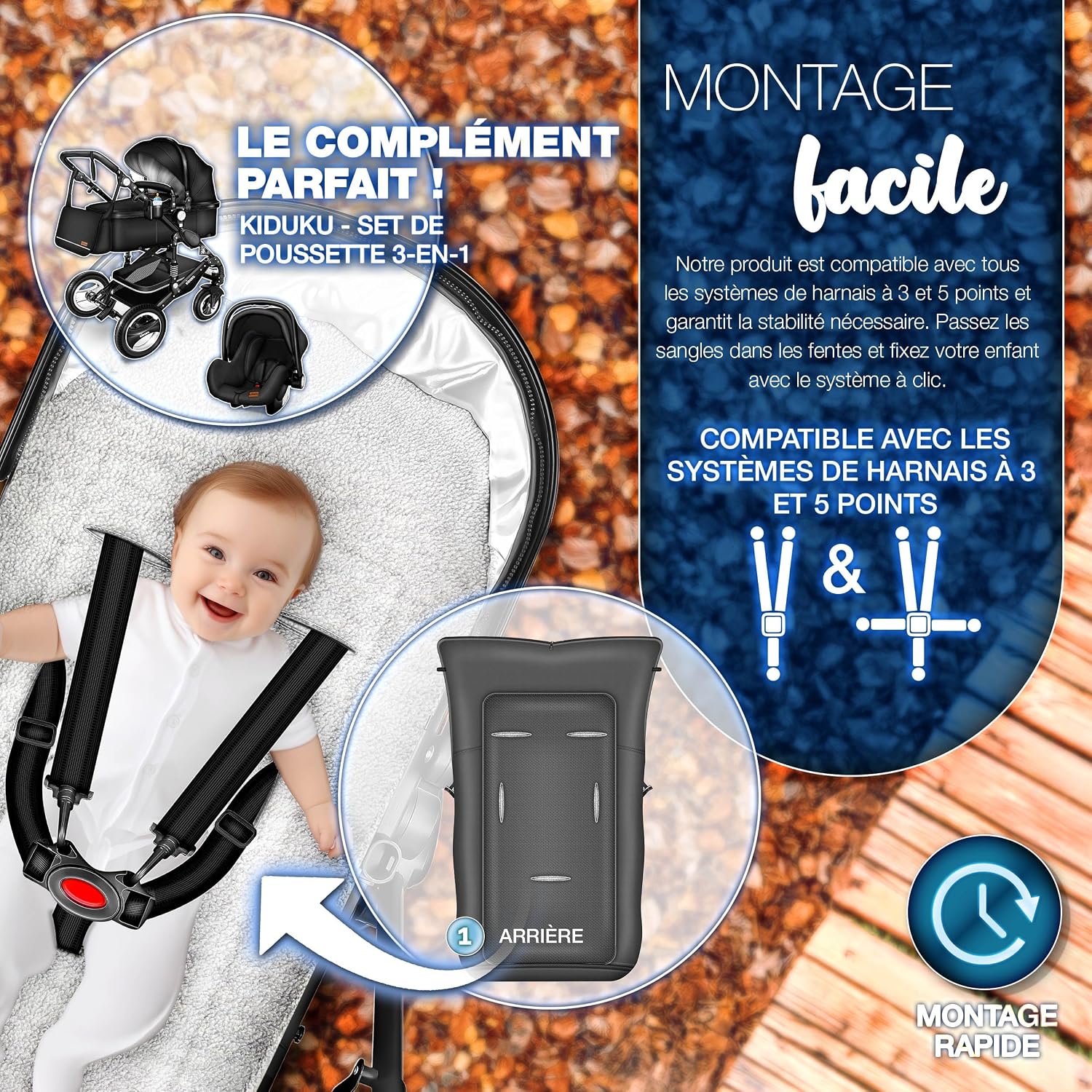 Detalle de KIDUKU Chancelière poussette 1 poche