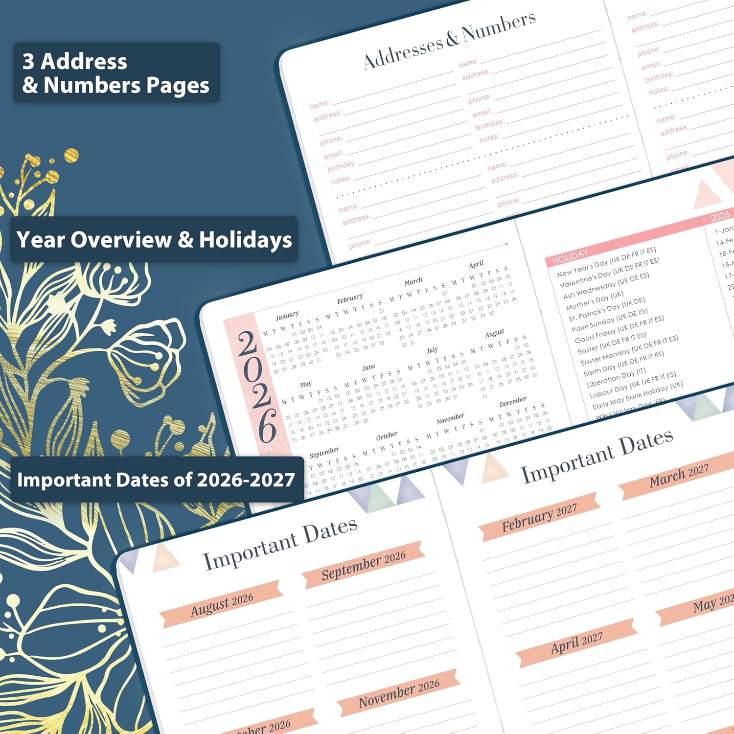 Detalle 2 de 2026 Diary A5 Week-to-View, 14.6ร21.4 cm ๐