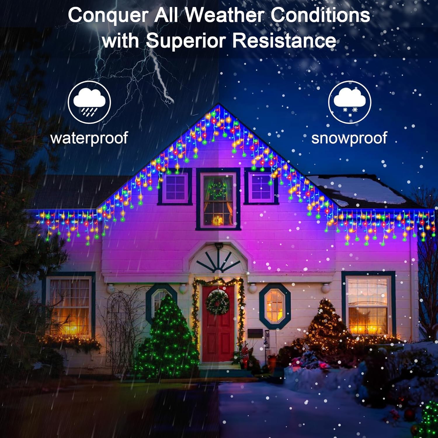 Thumbnail 3 de BPAZVUH UNI-1620L Multicolour Icicle Lights, 164 ft, 1,620 LEDs