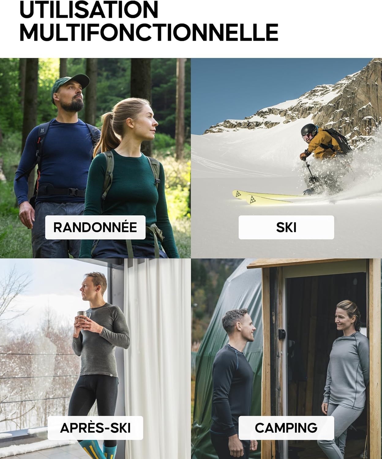 Thumbnail 1 de Danish Endurance T-Shirt thermique manches longues en laine mérinos (avec ou sans demi-zip) pour homme