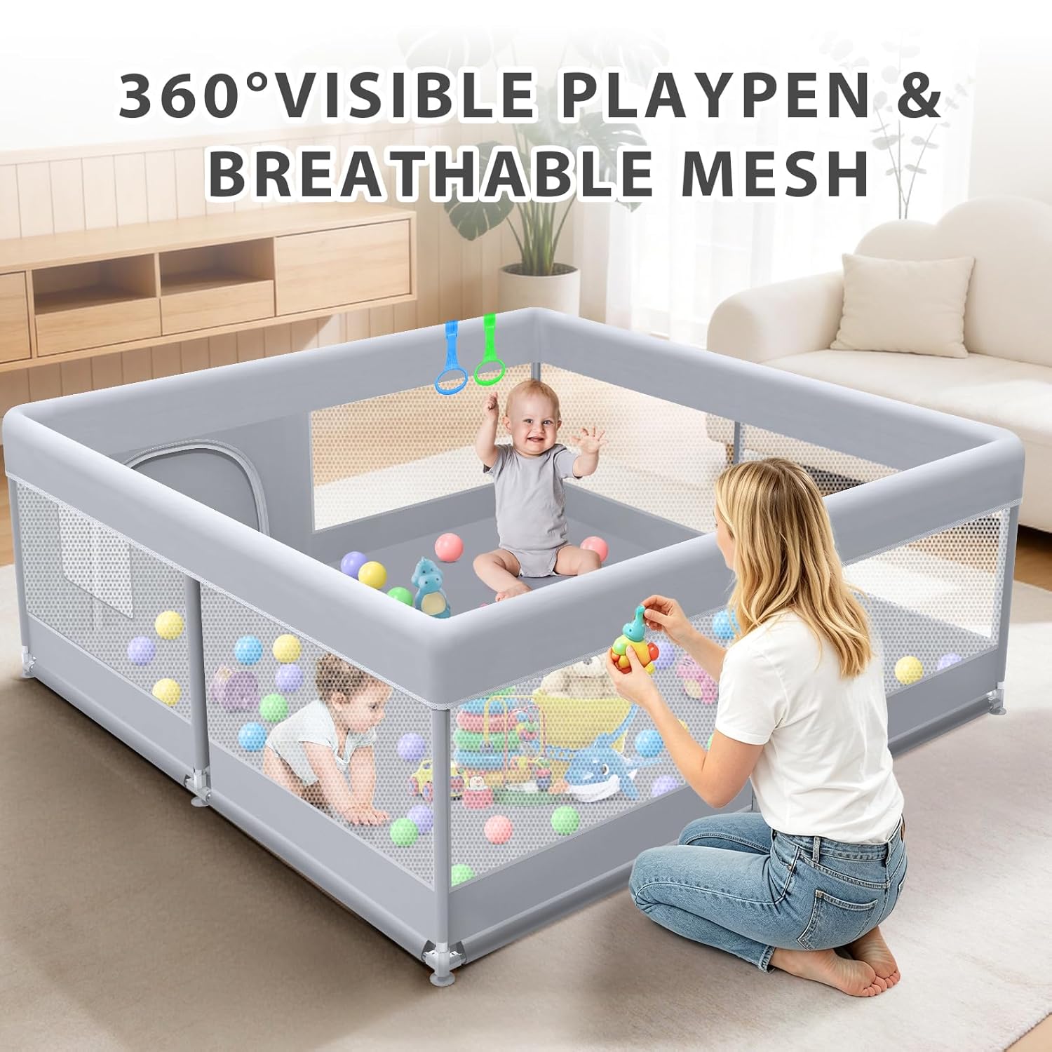 Detalle de XVISHX 50 x 50 Inch Baby Playpen