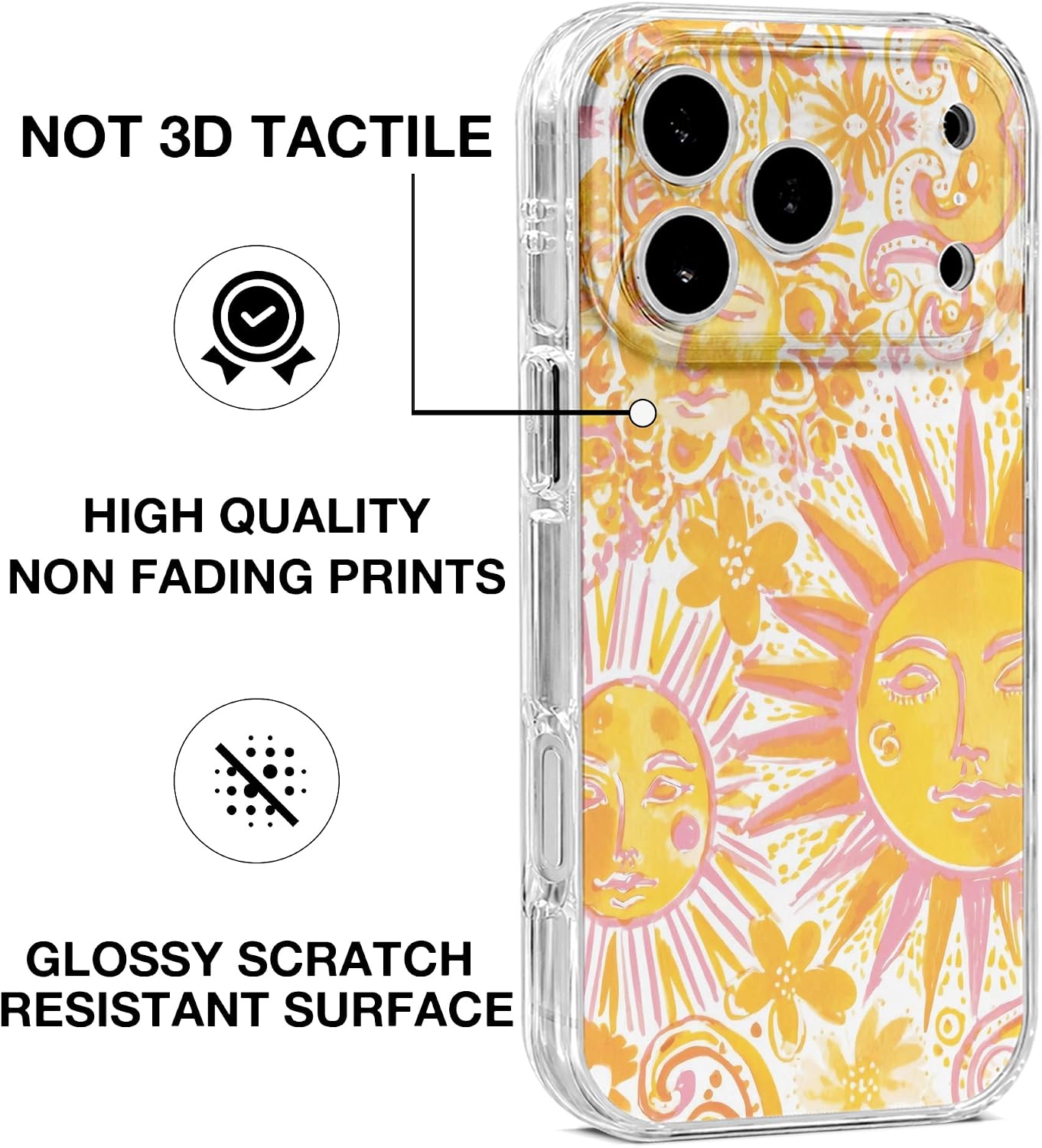 Detalle 2 de GEQCDBN iPhone 17 Pro Max Case, Yellow Sunflower TPU Cover