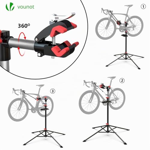 Thumbnail 4 de VOUNOT Support de Réparation Vélo Pied d’Atelier Hauteur Réglable et Rotatif 360° avec Plateau Magnétique