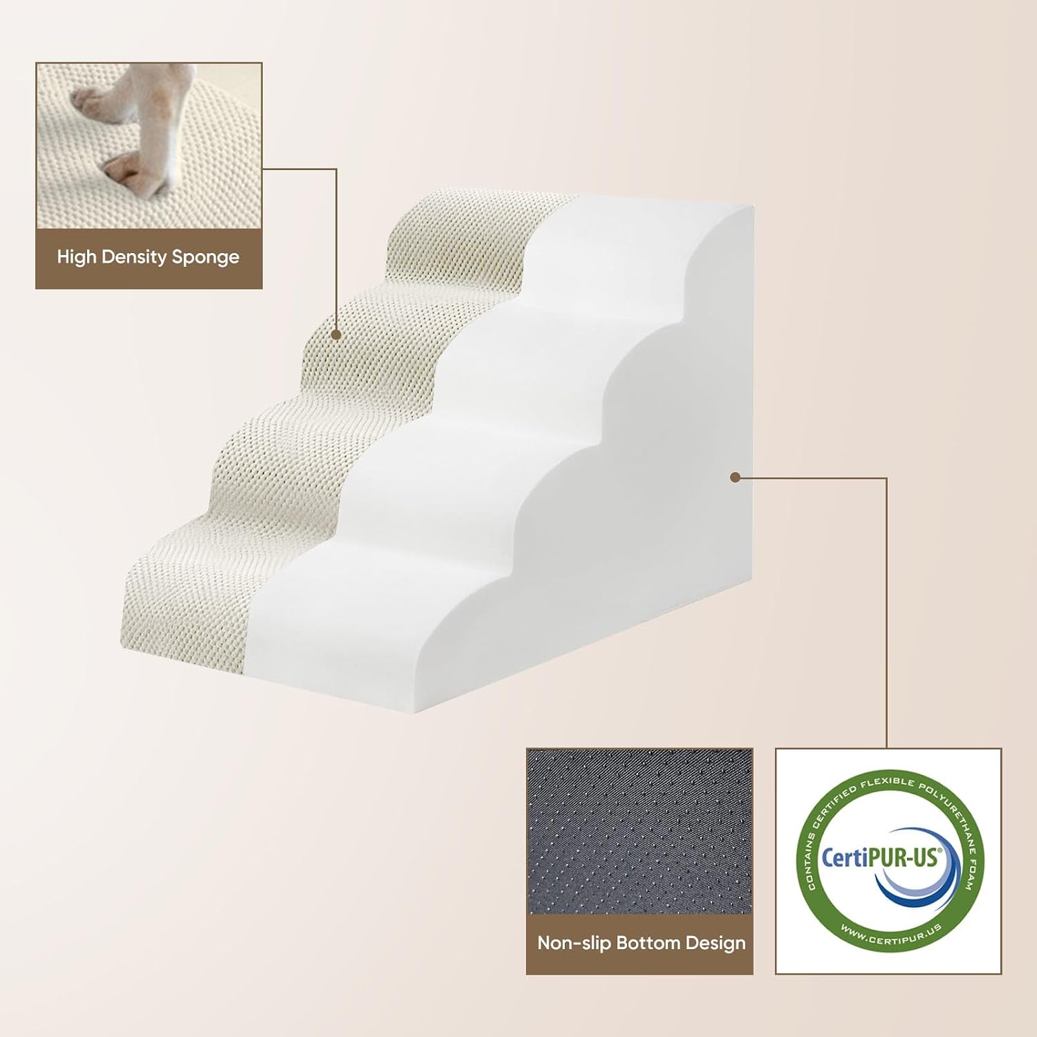 Detalle 1 de PAWSCRAT Dog Stairs 19.6-inch
