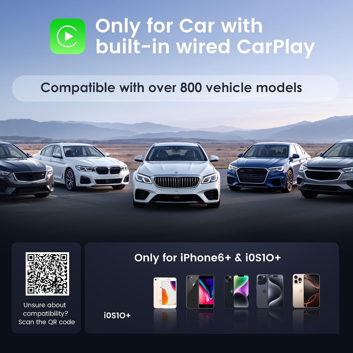 Detalle de Lincisoonic C1 Wireless CarPlay Adapter, Mini Design, USB-A/USB-C