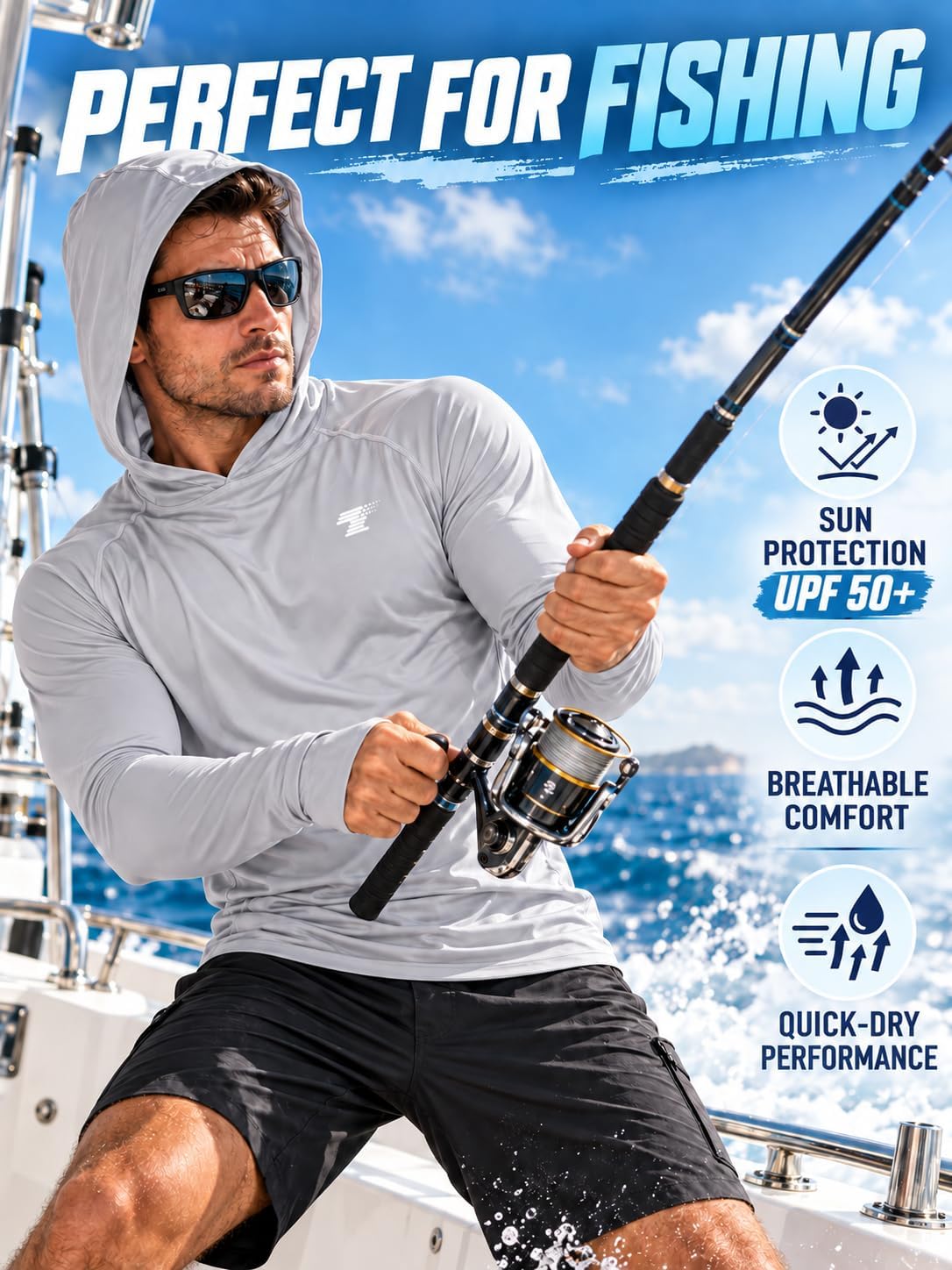 Thumbnail 4 de TELALEO 3-Pack Men’s UPF 50+ Sun Protection Lightweight Hoodie