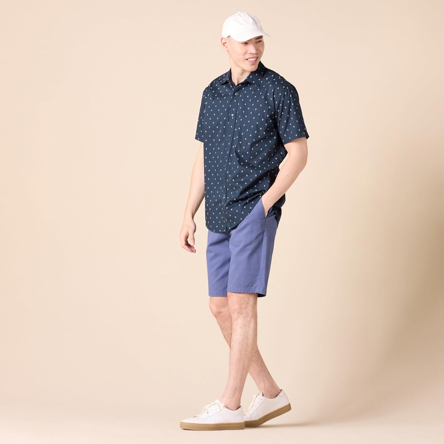 Detalle de Amazon Essentials Men's Short-Sleeve Button-Down Print Shirt