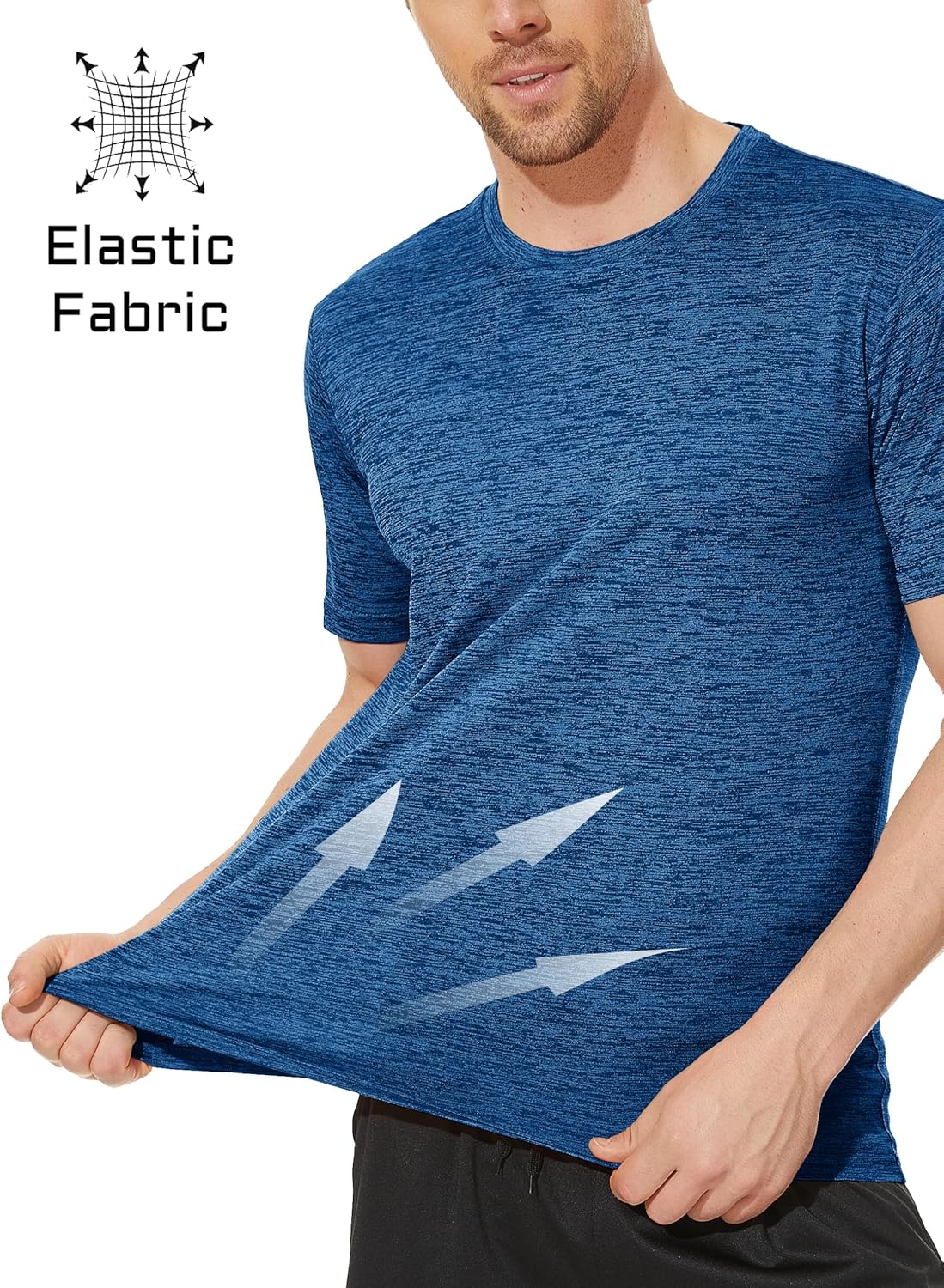 Detalle de MAGCOMSEN Herren Sportshirts Kurzarm – schnelltrocknendes Funktionsshirt aus Polyester für Laufen, Fitness & Alltag