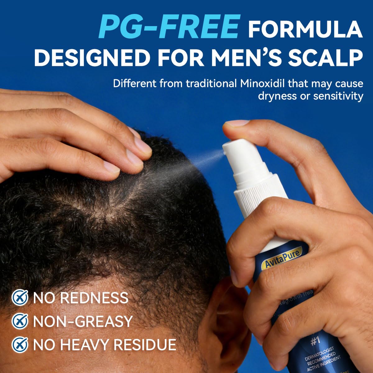 Detalle de AVITAPURE 5% Minoxidil Spray for Men, PG-Free and Fast-Drying