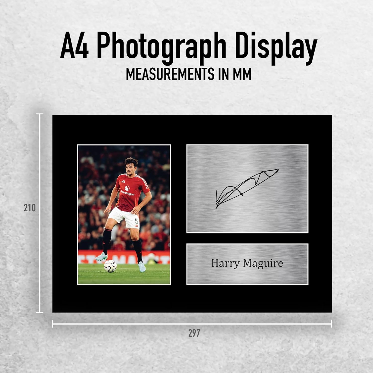 Thumbnail 1 de HWC Trading Harry Maguire Signed Autograph Print (A4) – Ready-to-Gift Display