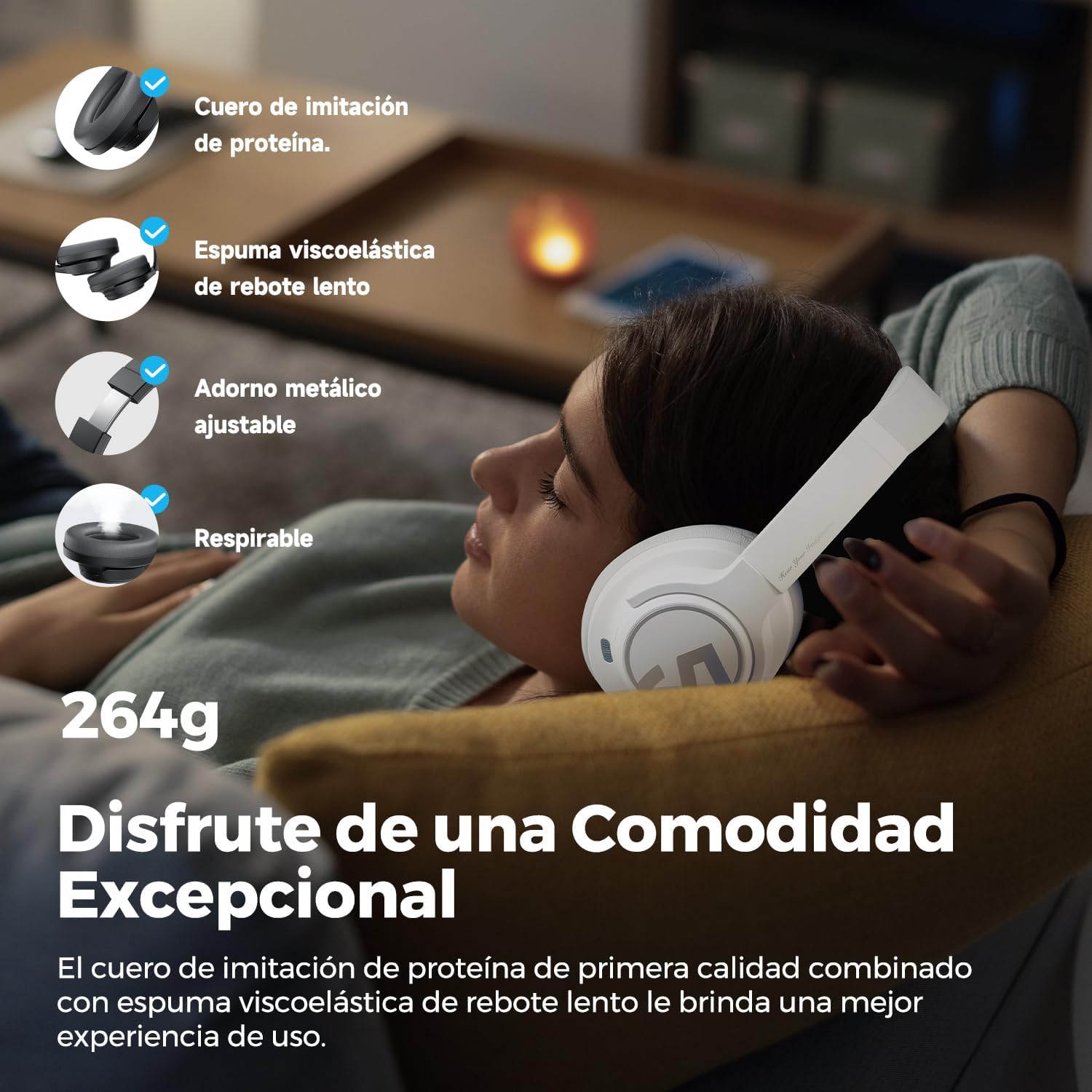 Detalle 2 de SoundPEATS Space Auriculares Bluetooth 123H