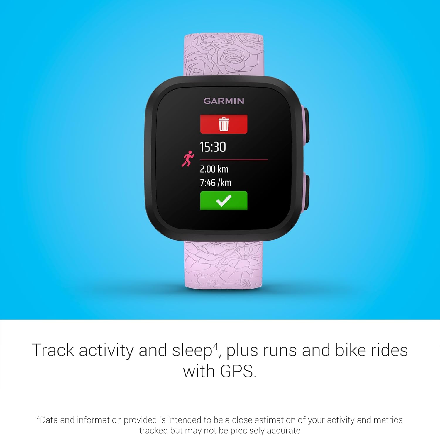 Detalle de Garmin Bounce™ Kids Smartwatch: Real-Time LTE GPS Tracking, Two-Way Messaging, and Swim-Friendly Design