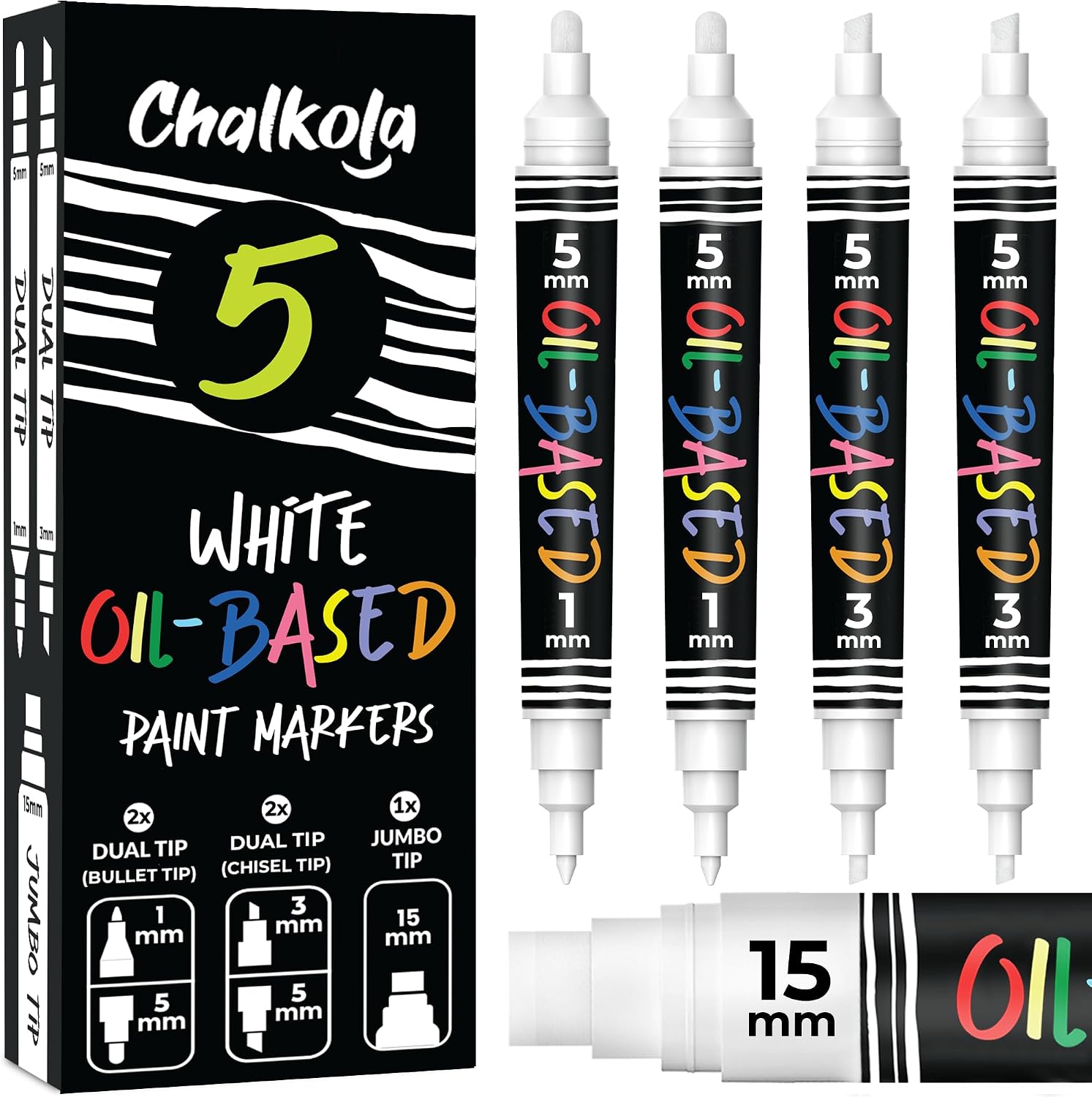 Detalle de Chalkola Chalkola 5 Oil White Paint Pen 15mm