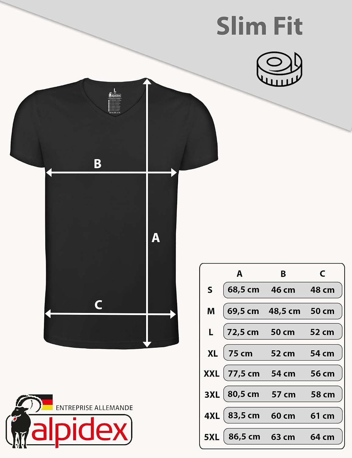 Thumbnail 6 de ALPIDEX lot de 4 t-shirts homme débardeur à encolure en V (manches courtes) pour sous-vêtements