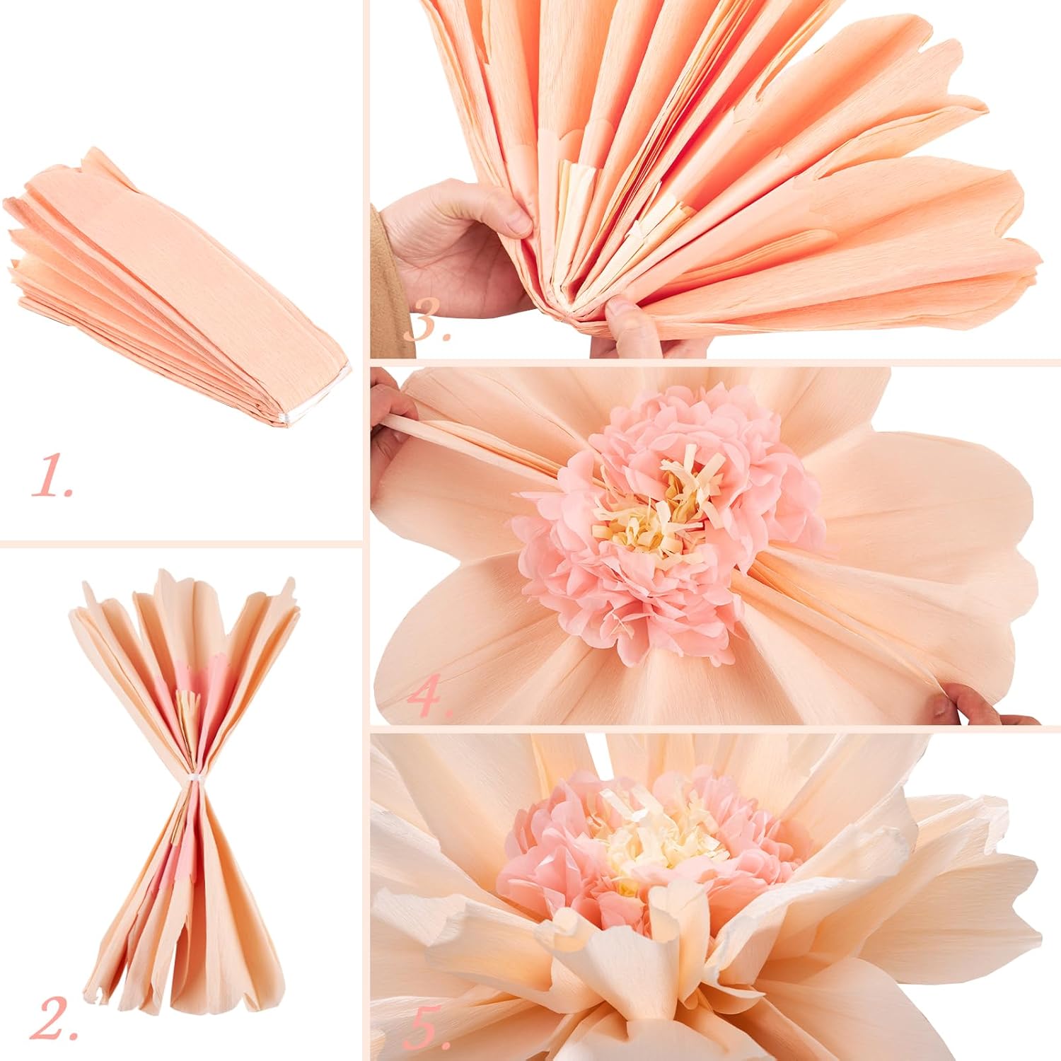 Thumbnail 4 de EASY JOY 4pcs 20" Sage Green Giant Paper Flowers