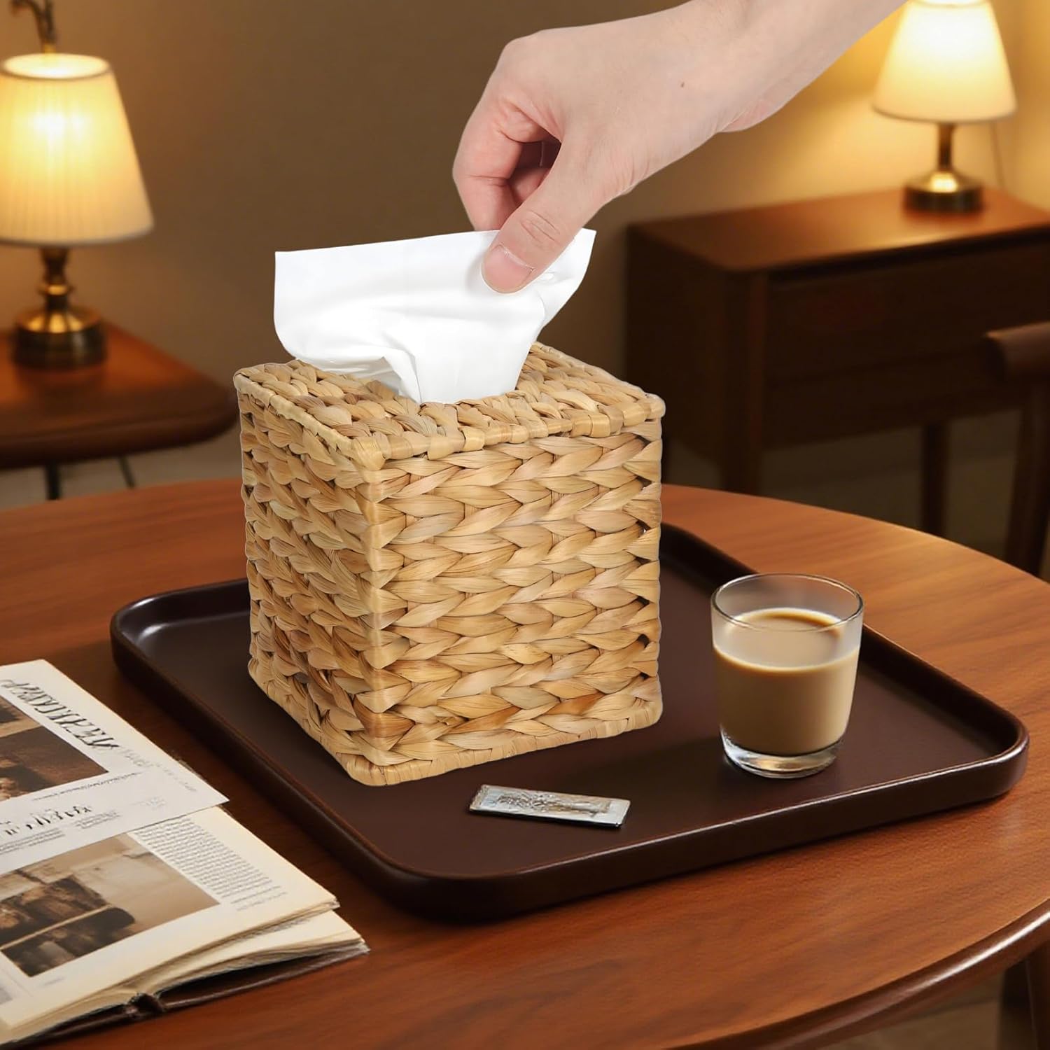 Thumbnail 5 de MHCLUE Water Hyacinth Tissue Box Cover