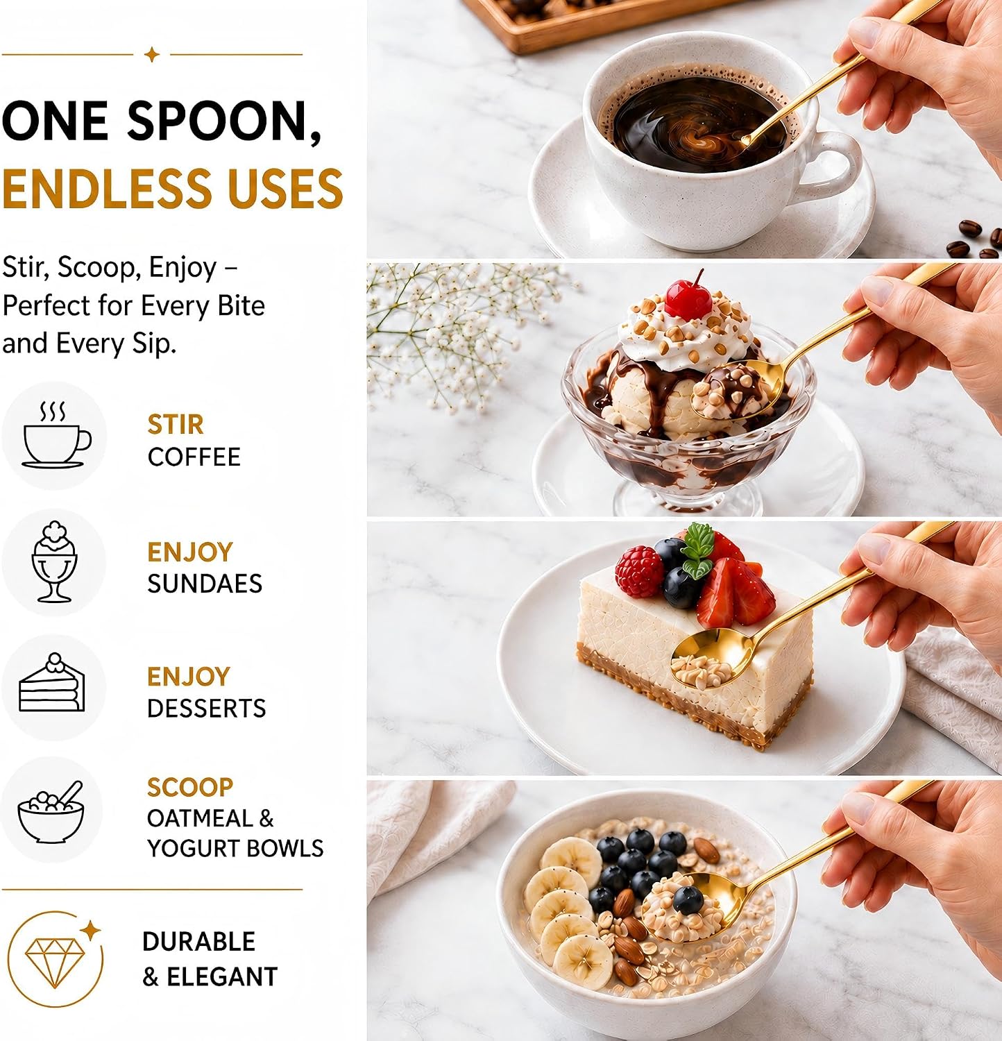 Detalle 2 de Long-Handle Coffee Spoons, 7.28-Inch