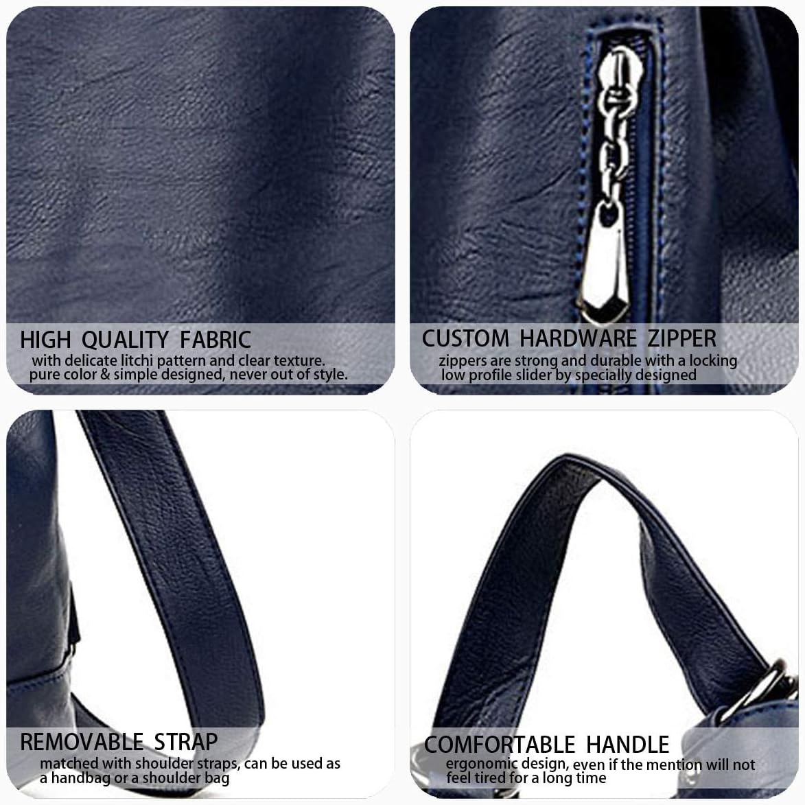 Thumbnail 4 de DEERWORD Donna Borsa a Zaino Elegante con Zainetto, PU pelle, 29x18x35 cm