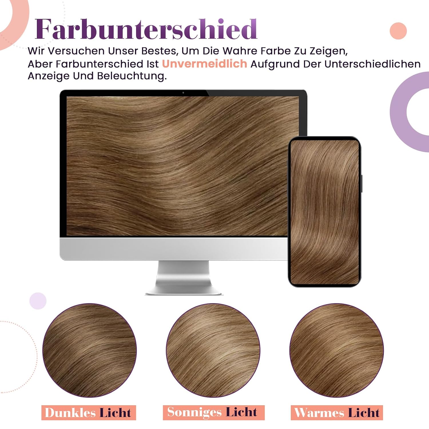 Thumbnail 5 de LaaVoo Echthaar Clip-in Extensions – Aschiges Hellbraun, 30 cm, 5 Stück, Remy Menschenhaar