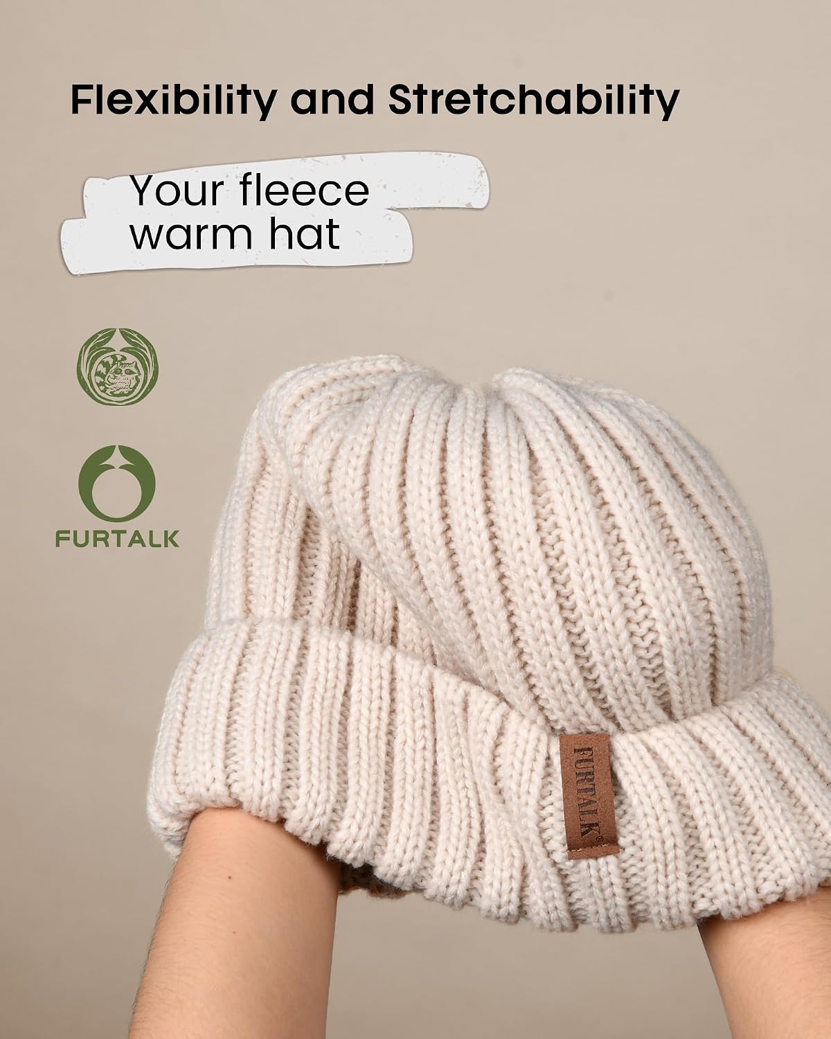 Thumbnail 1 de FURTALK Fleece Lined Beanie 6h