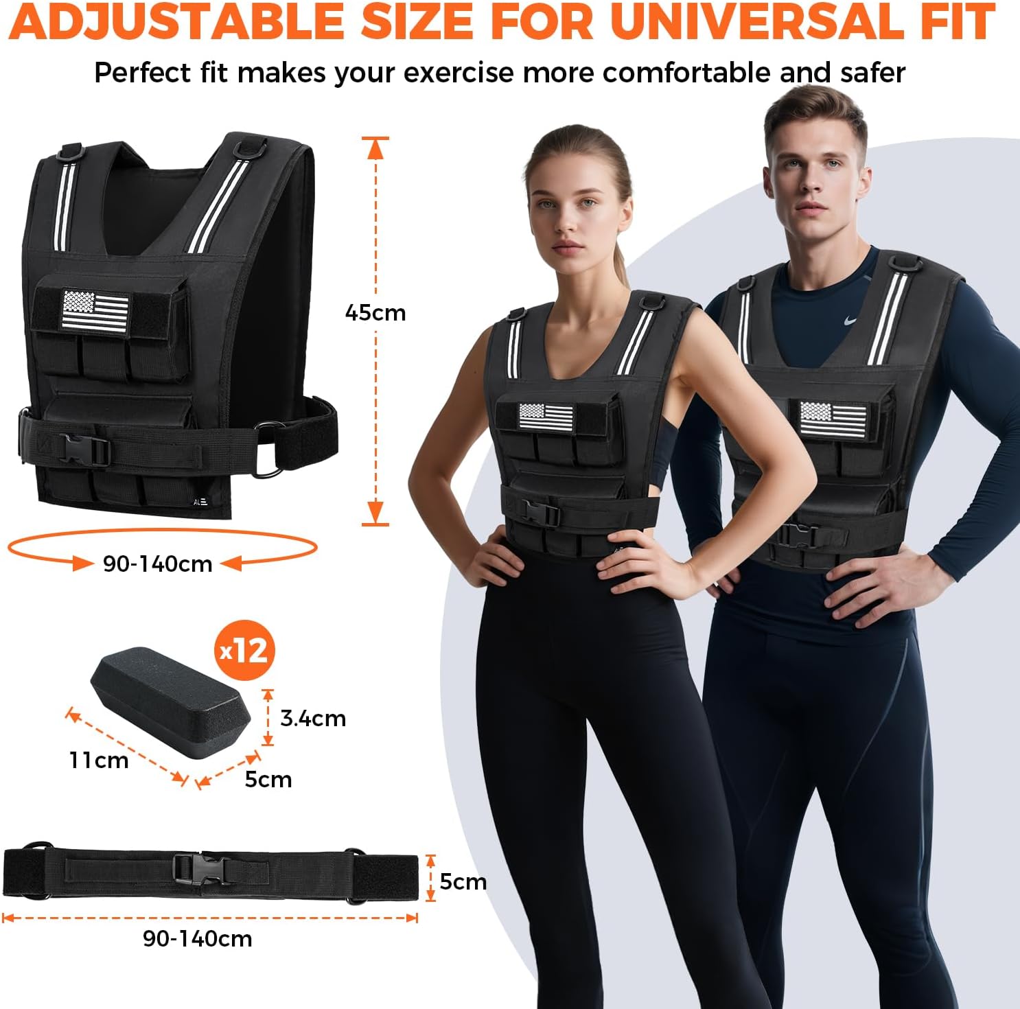 Thumbnail 1 de BAGAIL Weighted Vest for Strength Training – Adjustable, Reflective, and Built to Last