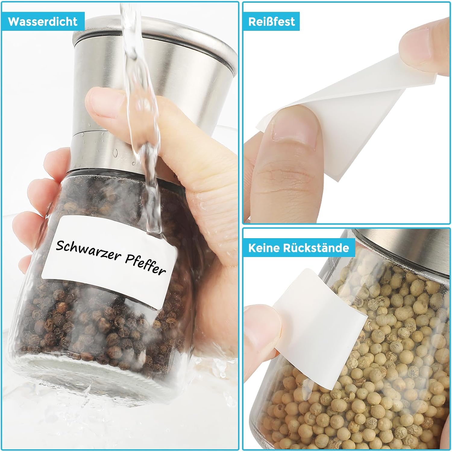 Thumbnail 4 de KTRIO Etiketten Selbstklebend – 1000 Stück, 25 x 50 mm, wasserdicht, rückstandslos ablösbar