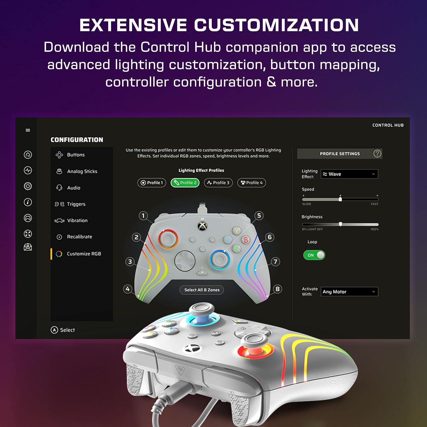 Thumbnail 5 de Turtle Beach Afterglow Wave Controller, manette RGB grise pour Xbox Series XS, One et Windows ⚙