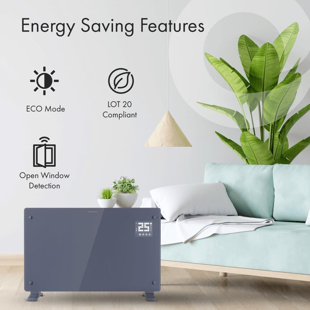 Detalle de Devola DVPW2000G 2000W smart glass panel heater