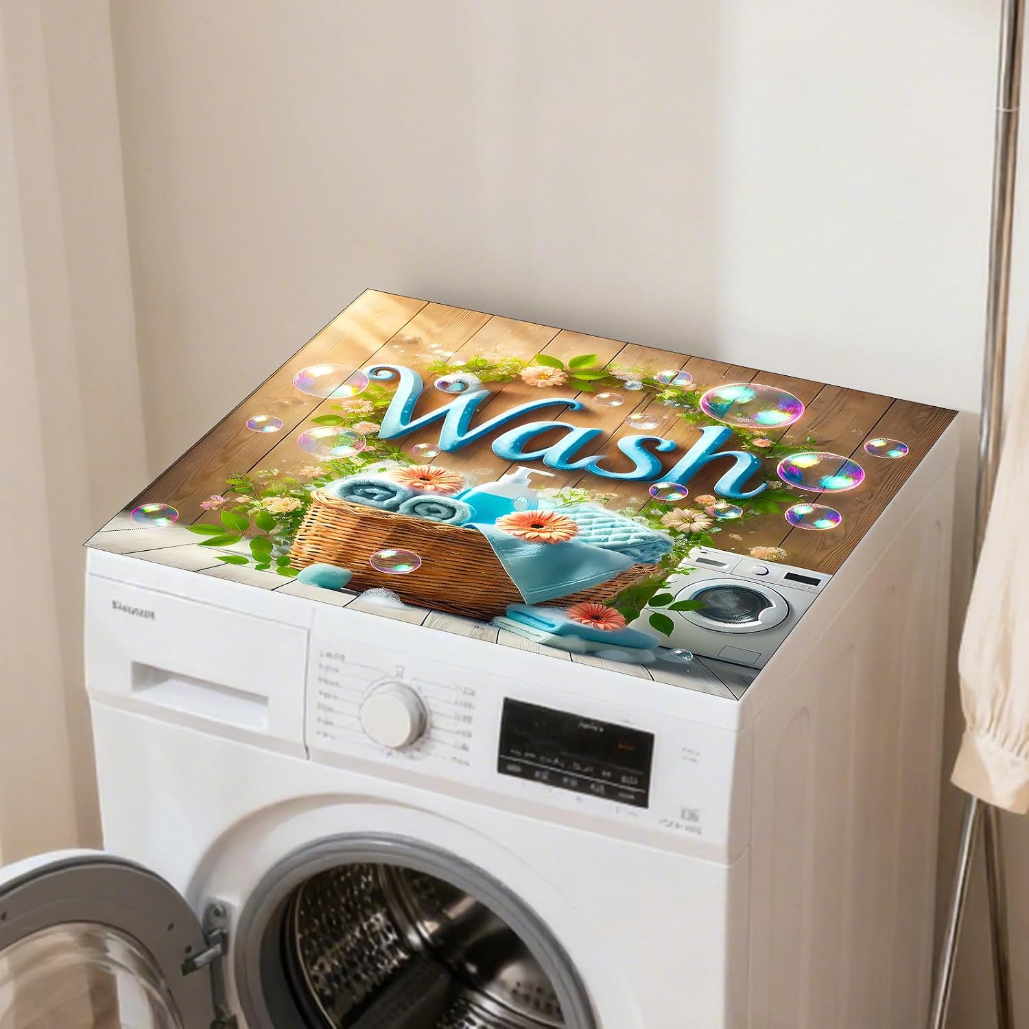 Detalle 2 de Nuxovilar Wood Washer and Dryer Top Cover, 23.6 x 19.7-Inch Protective Mat