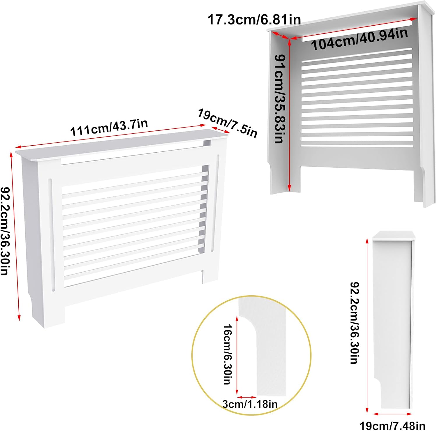 Detalle 2 de FATIVO High Radiator Cover 92 cm White