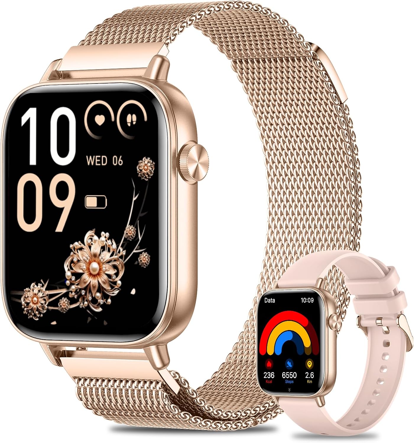 Detalle de Fitonme Smart Watch for Women: Answer/Make Calls, 1.83" HD Fitness Tracker in Rose Gold