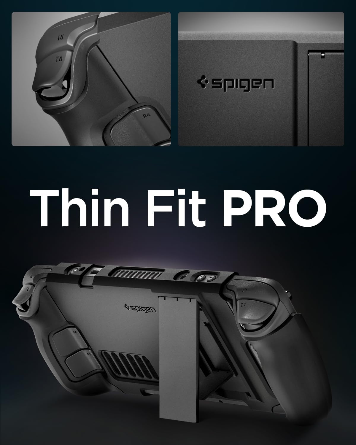 Thumbnail 2 de Spigen Thin Fit Pro : coque de protection avec béquille pour Steam Deck LCD (2022) et Steam Deck OLED (2023) — noir