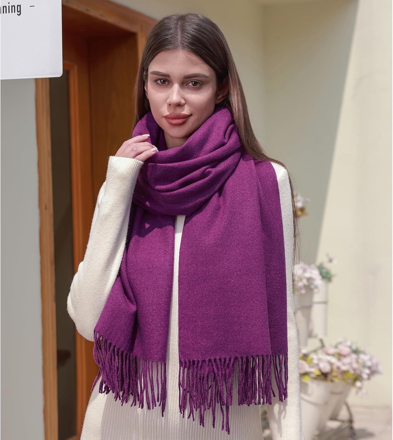 Thumbnail 1 de RIIQIICHY Sciarpa da donna invernale calda 200x70 cm: pashmina, scialle e coperta per cerimonie