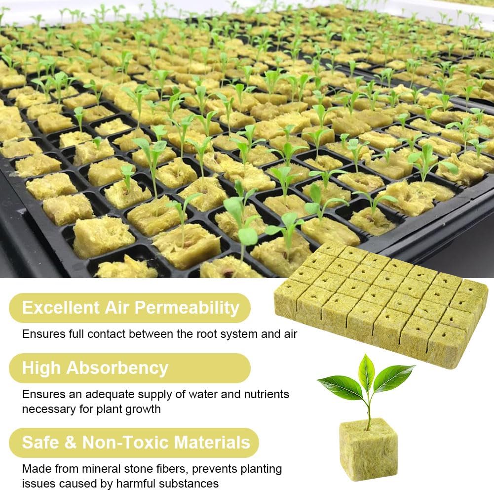 Detalle 1 de OFFCUP 56 Rock Wool Growing Cubes, 4 x 4 x 4 cm for Hydroponics