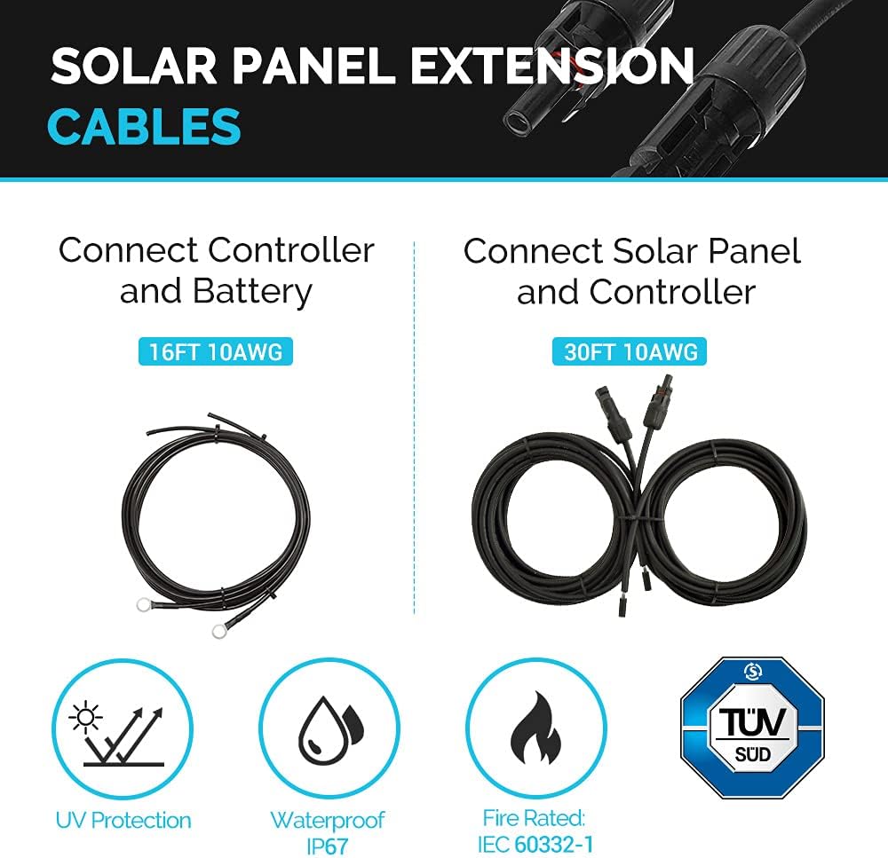 Detalle de Renogy 200W 12V Monocrystalline RV Solar Panel Kit with Adventurer 30A PWM Charge Controller