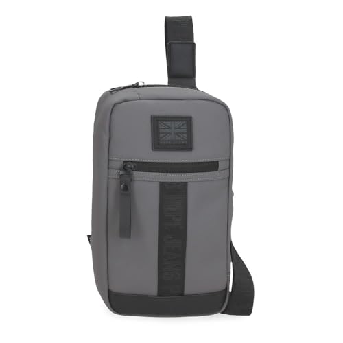 Detalle de Pepe Jeans Hoxton Bandolera gris 14x25x6 cm