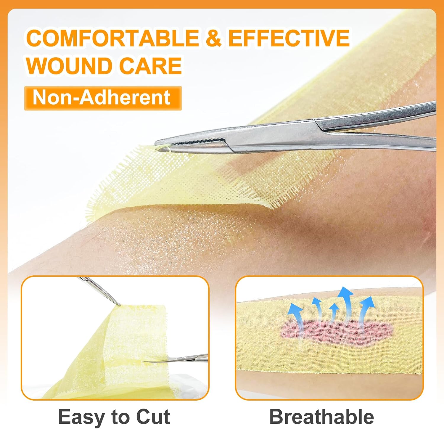 Detalle de Carbou Medical Xeroform Petrolatum Dressing 5"x9" (25 Individual Packs) Non-Adherent Mesh Gauze Pads for Wound Care