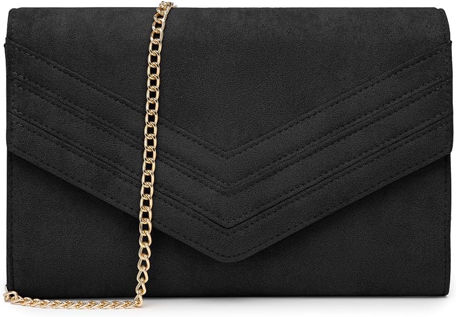 Thumbnail 6 de Miss Lulu Pochette Clutch Donna: pochette elegante in ecopelle scamosciata per cerimonie e serate