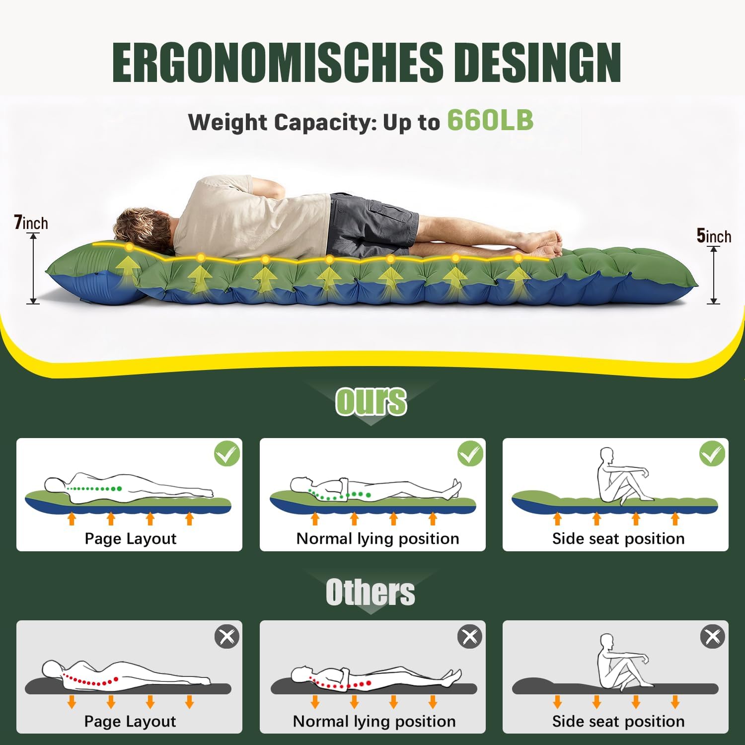 Thumbnail 6 de Yuzonc Double Sleeping Pad - Self-Inflating 4" Thick for Two