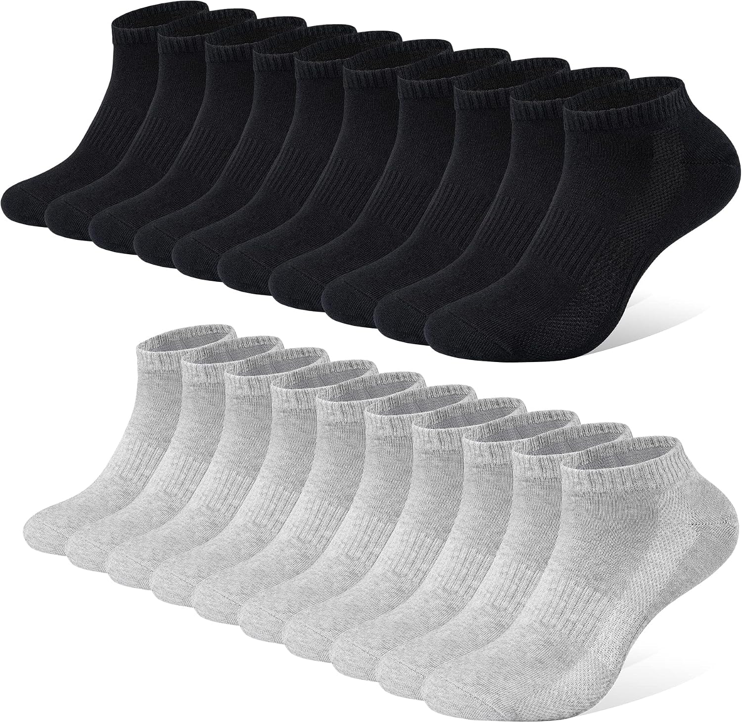 Thumbnail 3 de FALARY Chaussettes de sport pour hommes et femmes – 10 paires, coton et maille respirante