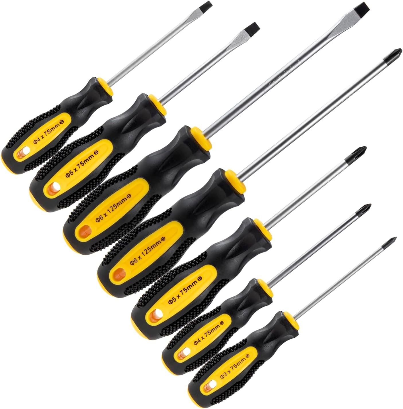 Thumbnail 5 de HPMAISON 7-teiliger Schraubendreher-Satz aus Chrom-Vanadium-Stahl mit magnetischer Spitze (4 Kreuz, 3 flach)