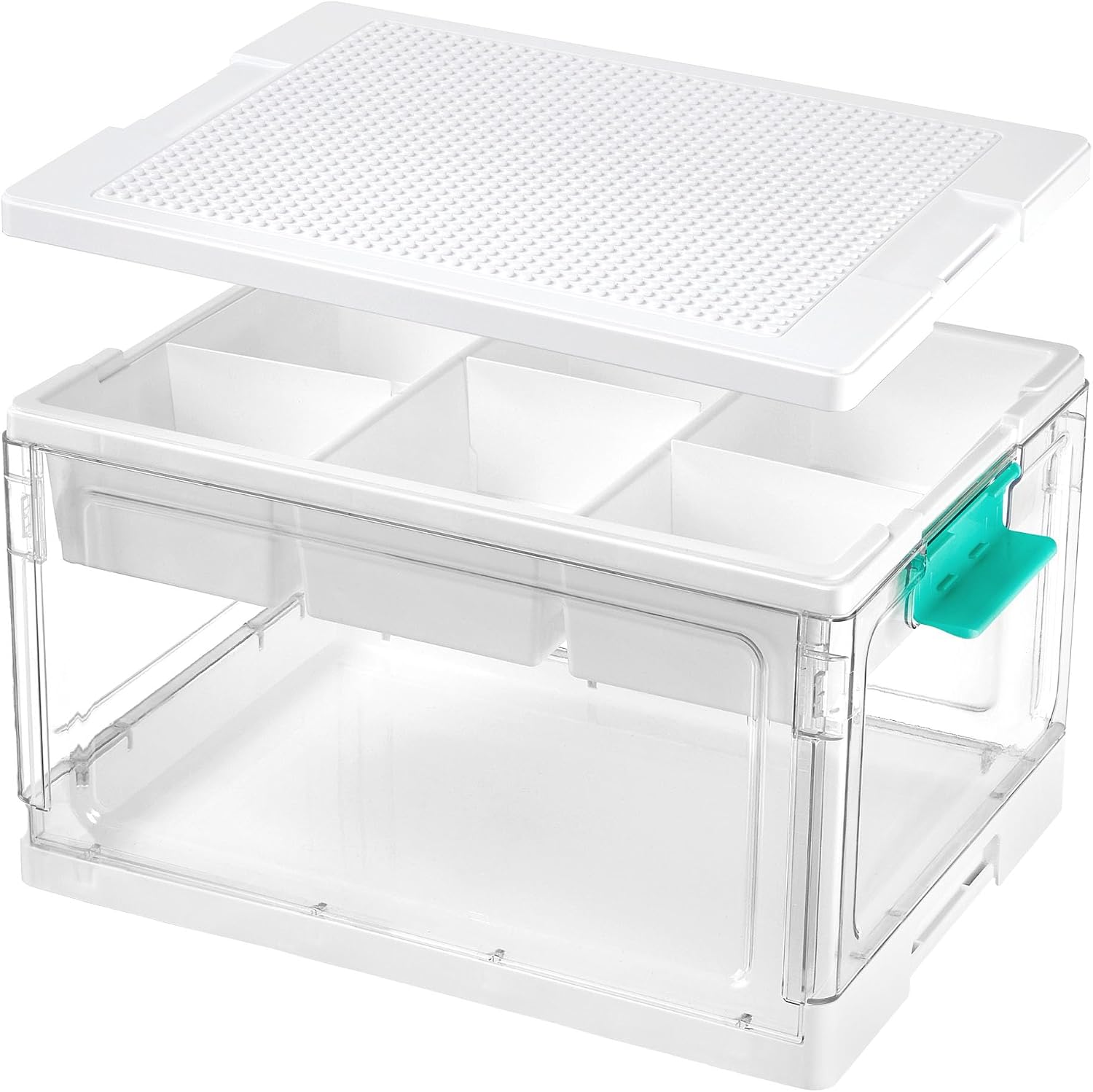 Detalle de Vtopmart SBVT0017AMUS 24-Quart Clear Storage Box with Building Baseplate Lid